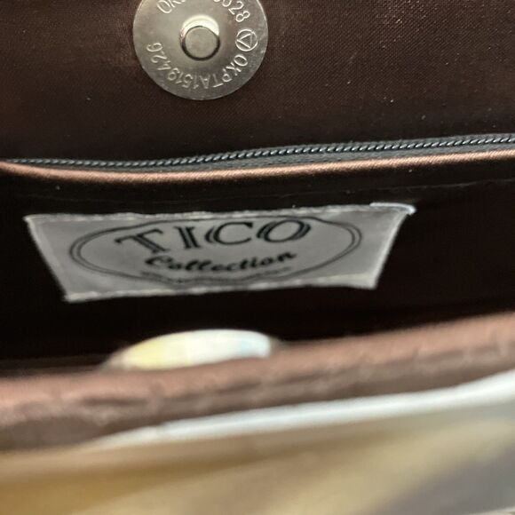 Tico Collection Rectangle Shell Handbag Square Tile Shells Inside Pocket - Picture 4 of 5